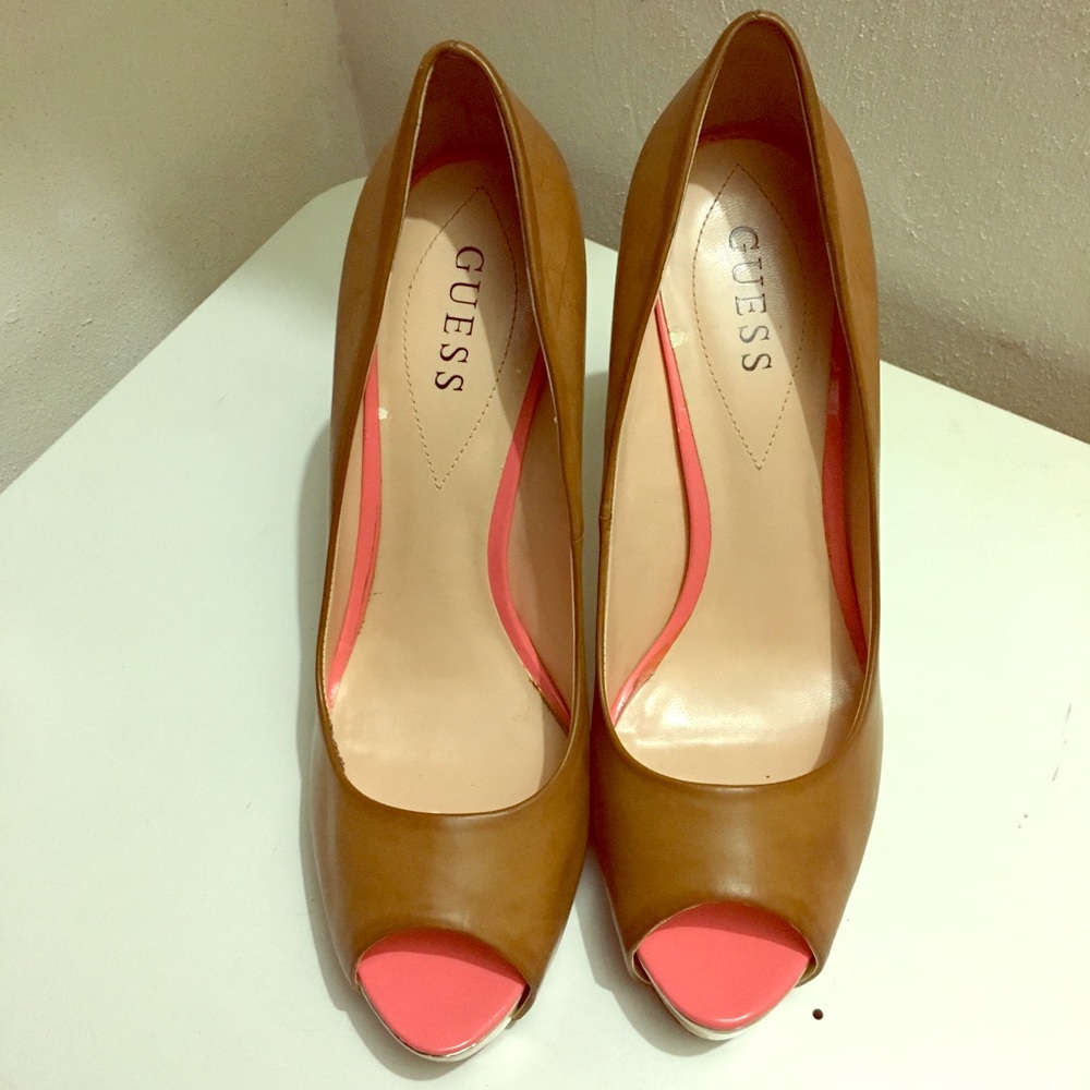 Guess Platform High Heels w/ Gold Accent Tip
